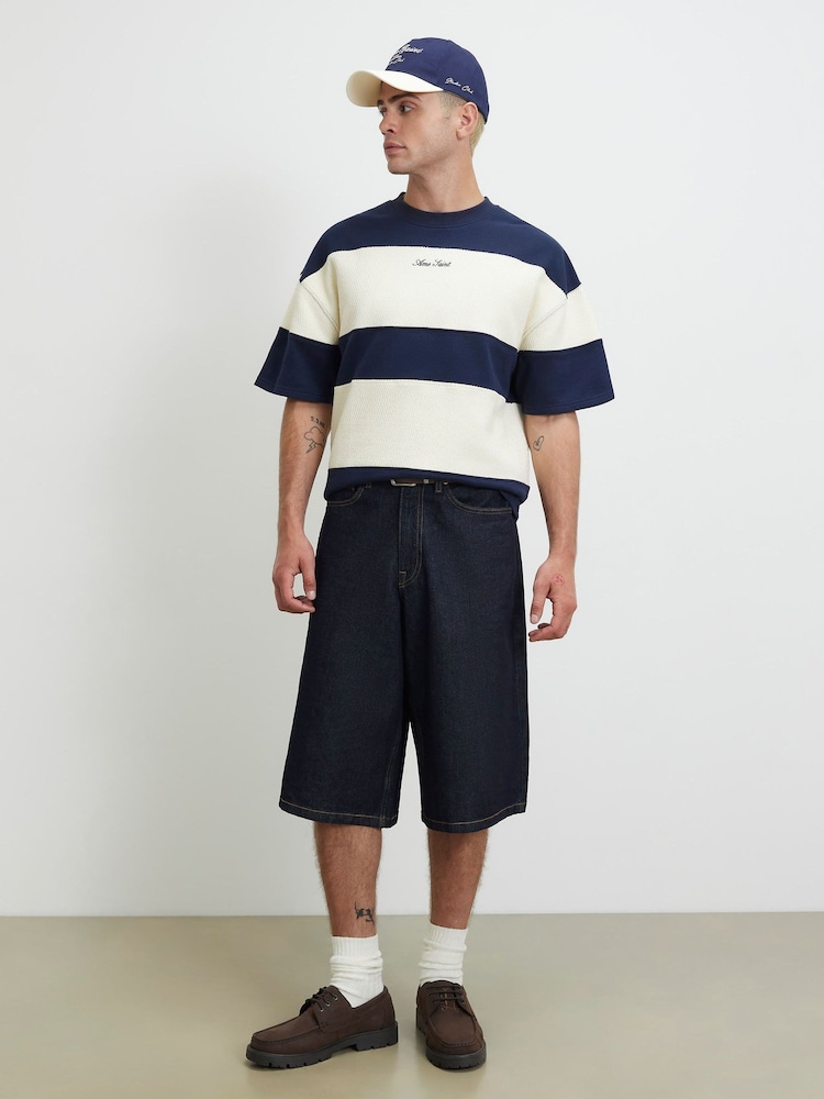 River Island Oversized Ame Saint stripes T-Shirt - Larawan 1 ng 4