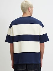 River Island Oversized Ame Saint stripes T-Shirt - Larawan 3 ng 4