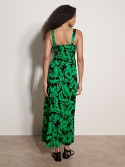 Apricot Black Tropical Leaf Jersey Maxi Dress - Image 3 of 4