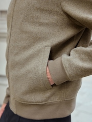 Neutrale Farbe - Bomberjacke mit Teddyfutter in Wolloptik - Bild 8 von 13