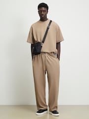 River Island Natural Oversized Waffle T-Shirt - Image 2 of 4