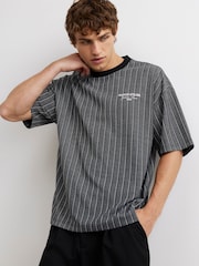 River Island Oversized Boxy Fit Stripe Maison T-Shirt - Bilde 1 av 4