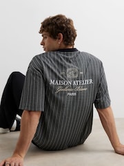 River Island Oversized Boxy Fit Stripe Maison T-Shirt - Bilde 3 av 4