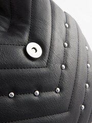 Black Quilted Stud Front Backpack - Image 7 of 8