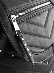 Black Quilted Stud Front Backpack - Image 8 of 8