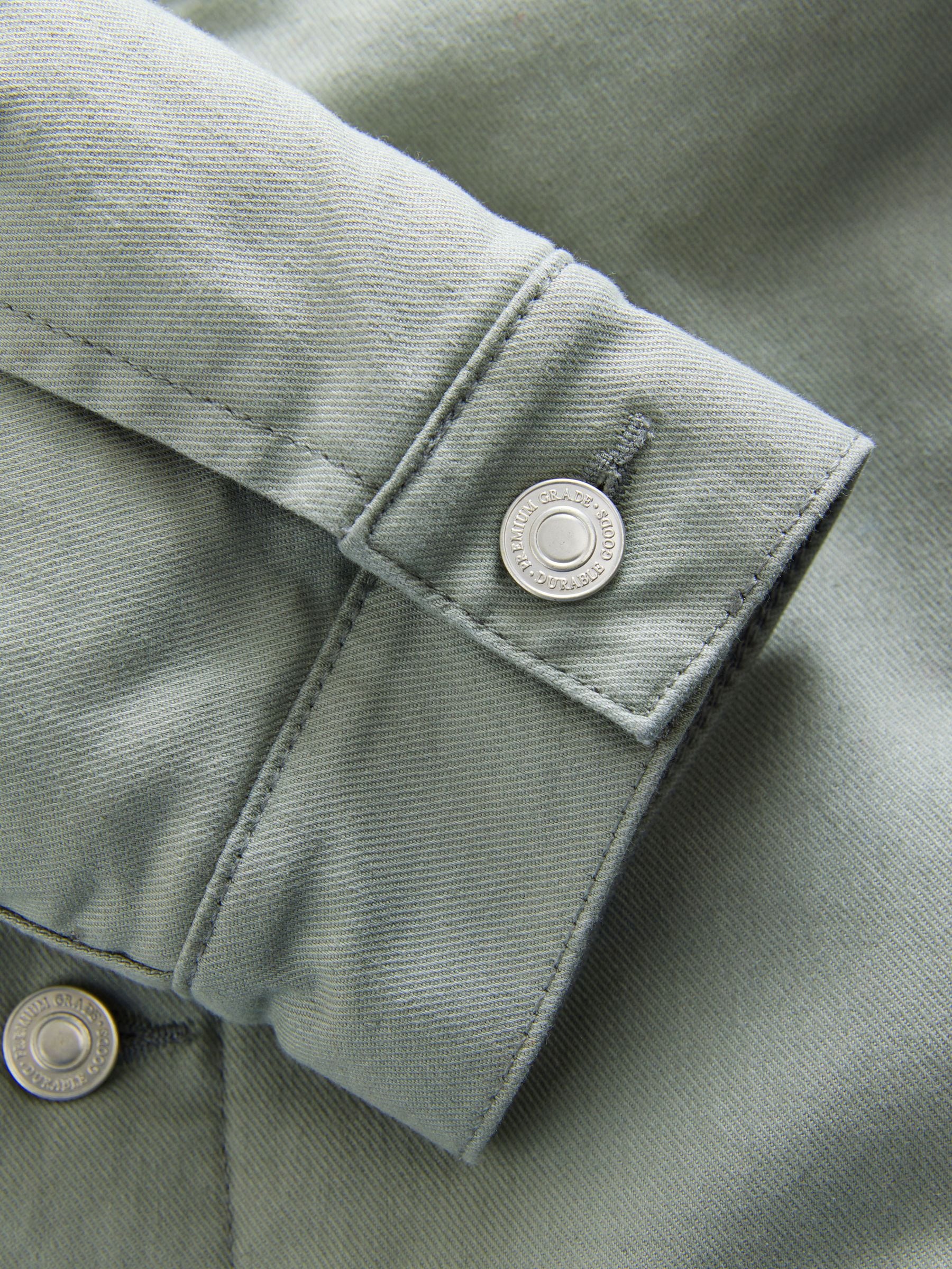 digne collarless jacket coat モスグリーン Cotton Frill Collar Jacket-Woodland Green | Boden USA