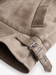 Neutral Faux Shearling Jacket - Image 8 of 8