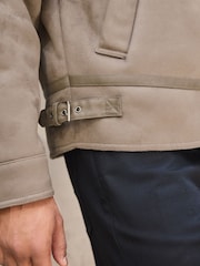 Neutral Faux Shearling Jacket - Image 3 of 8