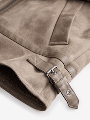 Neutral Faux Shearling Jacket - Image 7 of 8