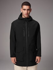 Black Long Waterproof Hooded Anorak - Image 1 of 19