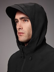 Black Long Waterproof Hooded Anorak - Image 11 of 19