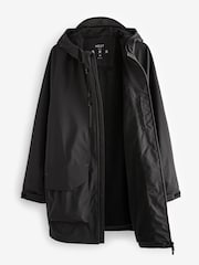 Black Long Waterproof Hooded Anorak - Image 14 of 19