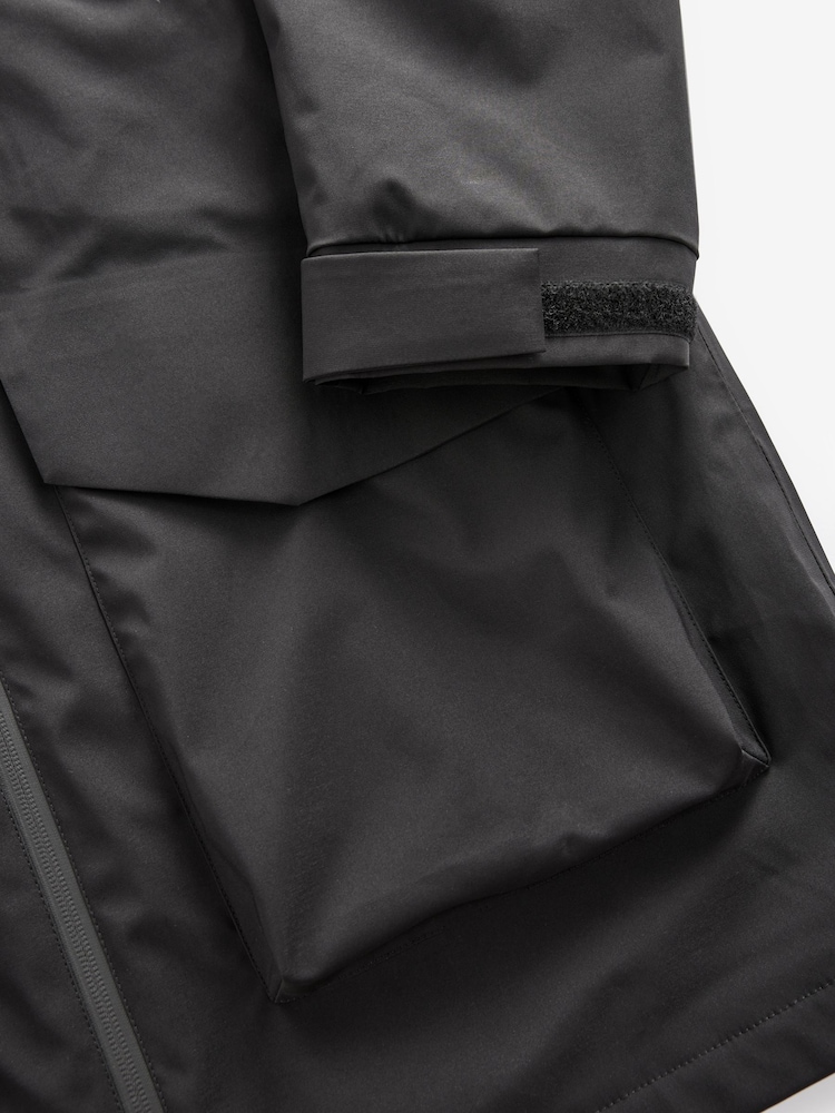 Black Long Waterproof Hooded Anorak - Image 19 of 19