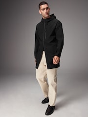 Black Long Waterproof Hooded Anorak - Image 3 of 19
