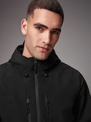 Black Long Waterproof Hooded Anorak - Image 9 of 19