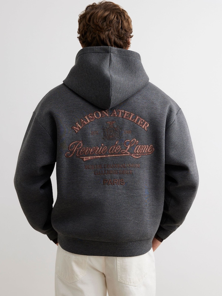 River Island Grey Oversized Premium Maison Hoodie - Image 4 of 4
