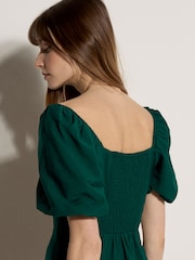 Verde - Vestido mini fruncido ajustado y acampanado Apricot - Imagen 4 de 4