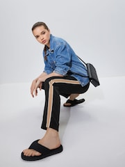 Black / Camel Side Stripe Taper Trousers - Image 2 of 7