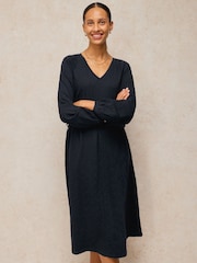 White Stuff Black Megan Embroidered Midi Dress - Image 1 of 6