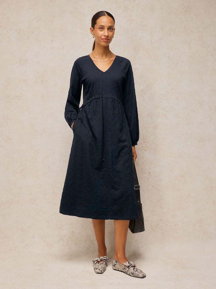 White Stuff Black Megan Embroidered Midi Dress - Image 2 of 6