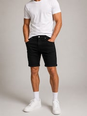 River Island Black Stay Black Turn Up Shorts - Image 1 of 3