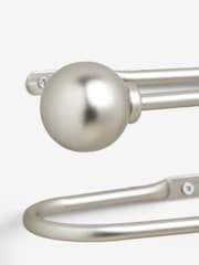 Set of 2 Brushed Silver Ball Curtain Holdbacks - Image 2 of 3