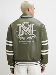 River Island Green Washed Varsity Jacket - Image 2 of 4