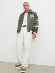 River Island Green Washed Varsity Jacket - Image 3 of 4