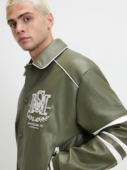 River Island Green Washed Varsity Jacket - Image 4 of 4