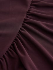 Wine V-Neck Drape Short Sleeve Top - Image 8 of 8
