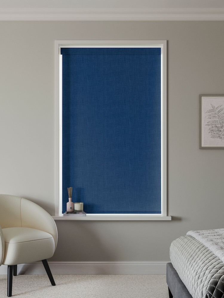 Indigo Blue Rapid Made to Measure Blackout Roller Blind - Image 2 of 6