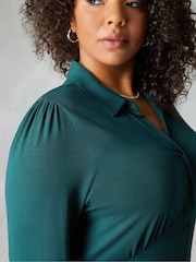 Live Unlimited Green Jersey Empire Seam Shirt Dress - Image 3 of 4