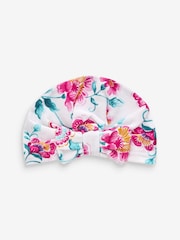 Pink/Red Baby Bow Turban 100% Cotton Hats 2 Pack (0mths-2yrs) - Image 3 of 4