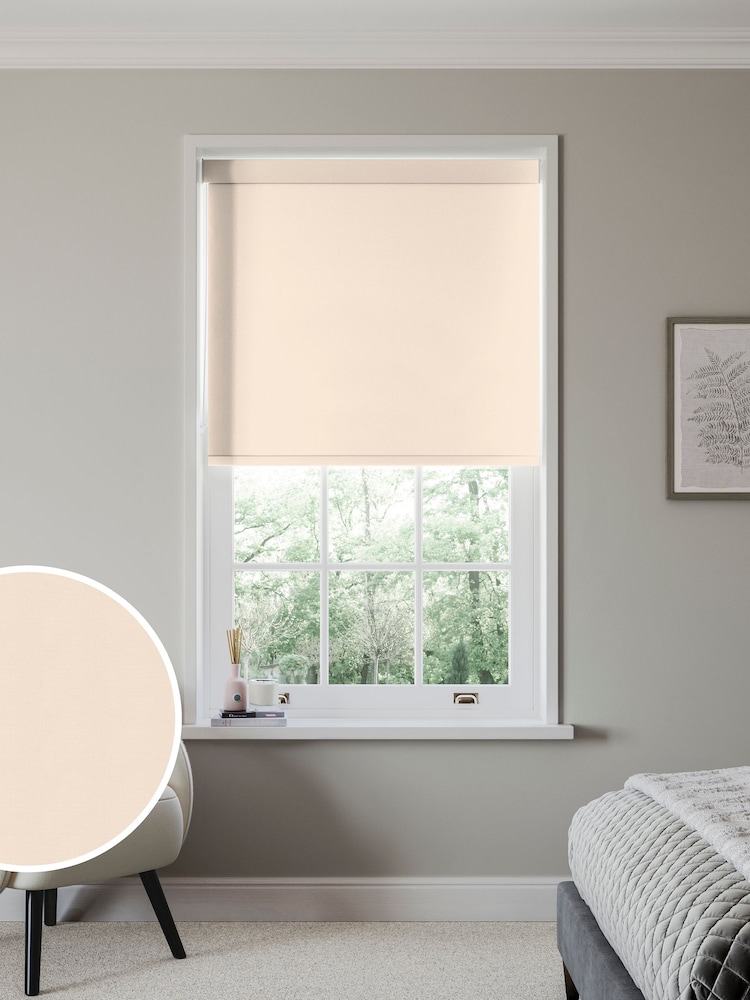Almond Natural Glow Made to Measure Blackout Roller Blind - Image 1 of 6