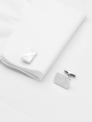 Silver Tone Cufflink And Tie Clip Set - Image 3 of 6