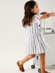 Name It Blue Tiered Stripe Strawberry Dress - Image 2 of 4