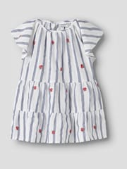 Name It Blue Tiered Stripe Strawberry Dress - Image 3 of 4
