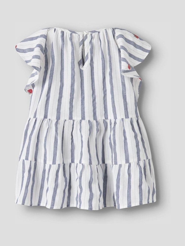 Name It Blue Tiered Stripe Strawberry Dress - Image 4 of 4 Name It Blue Tiered Stripe Strawberry Dress - Image 4 of 4
