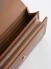Tan Brown Croc Effect Purse - Image 4 of 5
