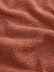 Rust Brown Relaxed Linen Blend Knitted Crew Neck T-Shirt - Image 7 of 7