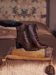 Jones Bootmaker Liana Lace-Up Heeled Ladies Ankle Boots - Image 1 of 7