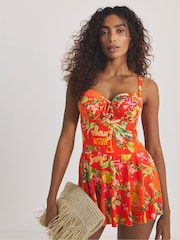 Figleaves Orange Bandeau Swimdress - Image 1 of 4