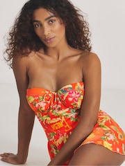 Figleaves Orange Bandeau Swimdress - Image 3 of 4