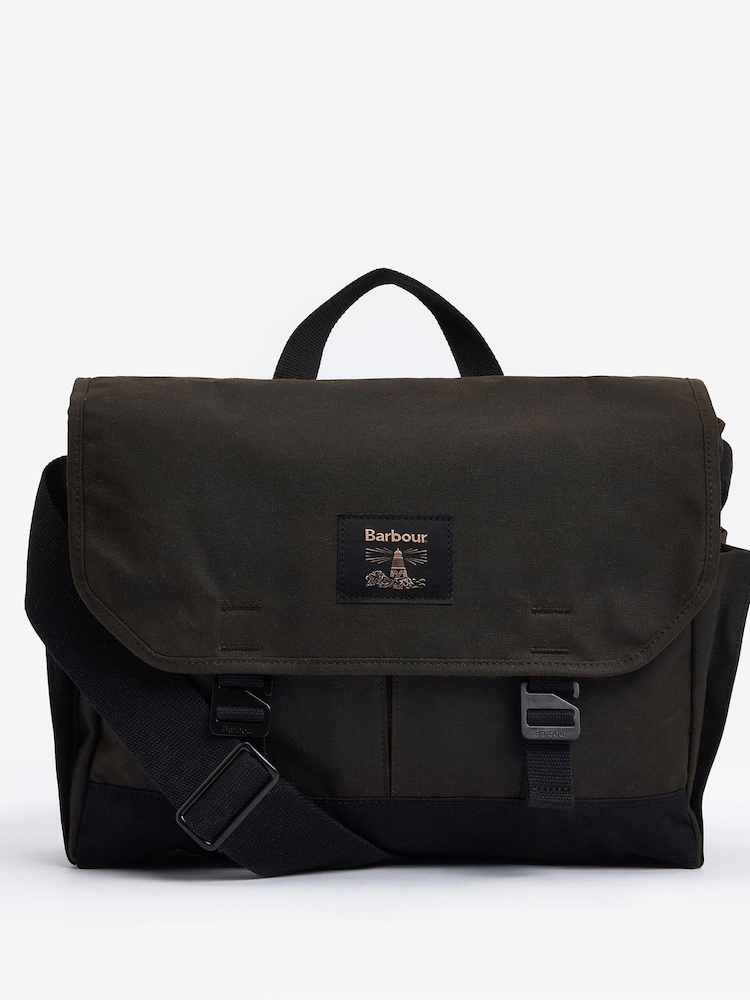 Barbour® Olive Green Field Wax Messenger Work Bag - Image 1 of 5