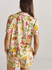 Figleaves White Fruit Short Revere Pyjamas - Image 2 of 4