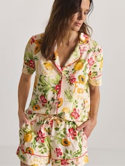 Figleaves White Fruit Short Revere Pyjamas - Image 3 of 4