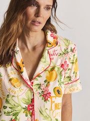 Figleaves White Fruit Short Revere Pyjamas - Image 4 of 4