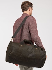 Barbour® Olive Green Explorer Wax Duffle Bag - Image 2 of 8