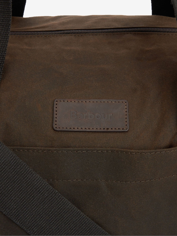 Barbour® Olive Green Explorer Wax Duffle Bag - Image 8 of 8