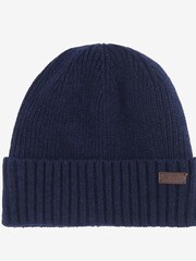 Barbour® Navy Carlton Knitted Fleece Lined Beanie Hat - Image 1 of 3